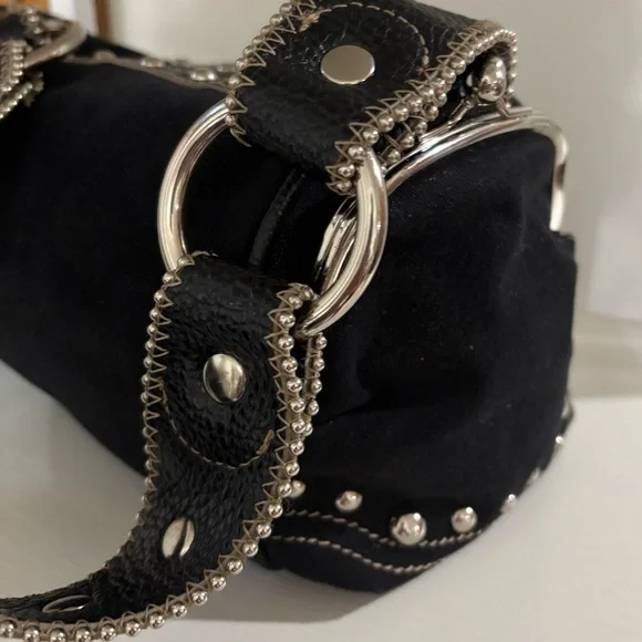 Kathy Van Zeeland Vintage Black Suede Double Kisslock bag - Picture 5 of 14